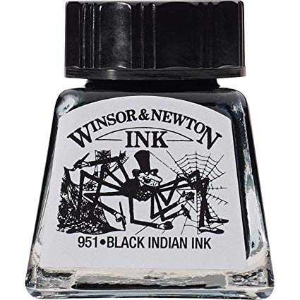 Indian Ink Black 14ml Winsor&Newton - Click Image to Close
